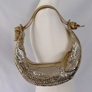 Jana Feifer Gold Mesh Chain and Leather Shoulder Hand Bag
